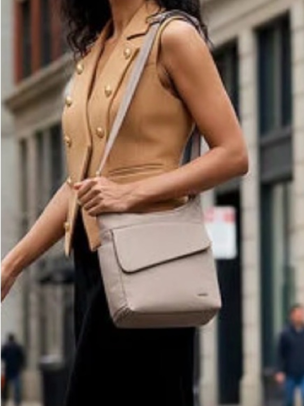 Travelon Black Compact Crossbody Messenger Bag